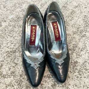 Carel Paris Black Pointed-Toe Pumps 6.5